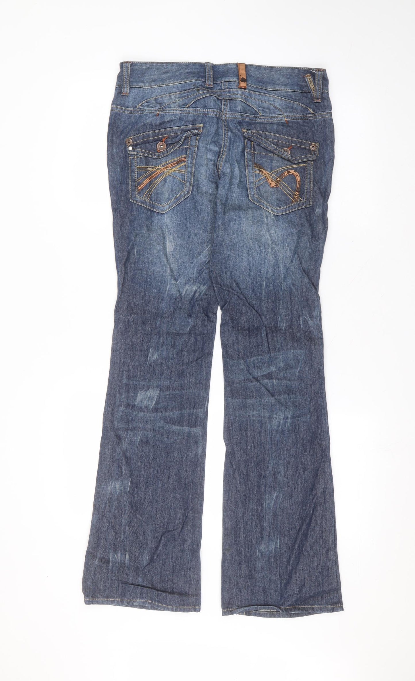 NEXT Womens Blue  Cotton Straight Jeans Size 8 L30 in Regular