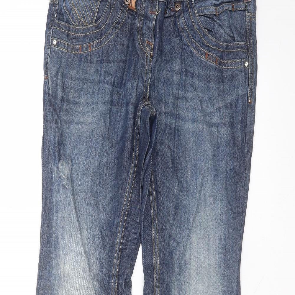 NEXT Womens Blue  Cotton Straight Jeans Size 8 L30 in Regular