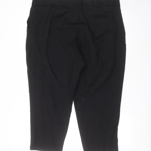 Marks and Spencer Womens Black  Polyester Cropped Trousers Size 18 L21 in Regular