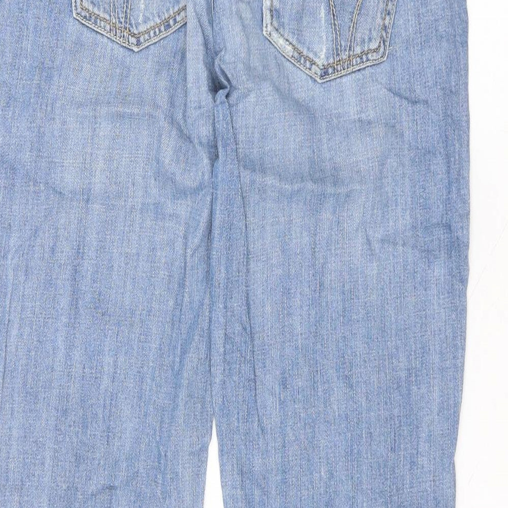 Topshop Womens Blue  Cotton Straight Jeans Size 10 L24 in Regular