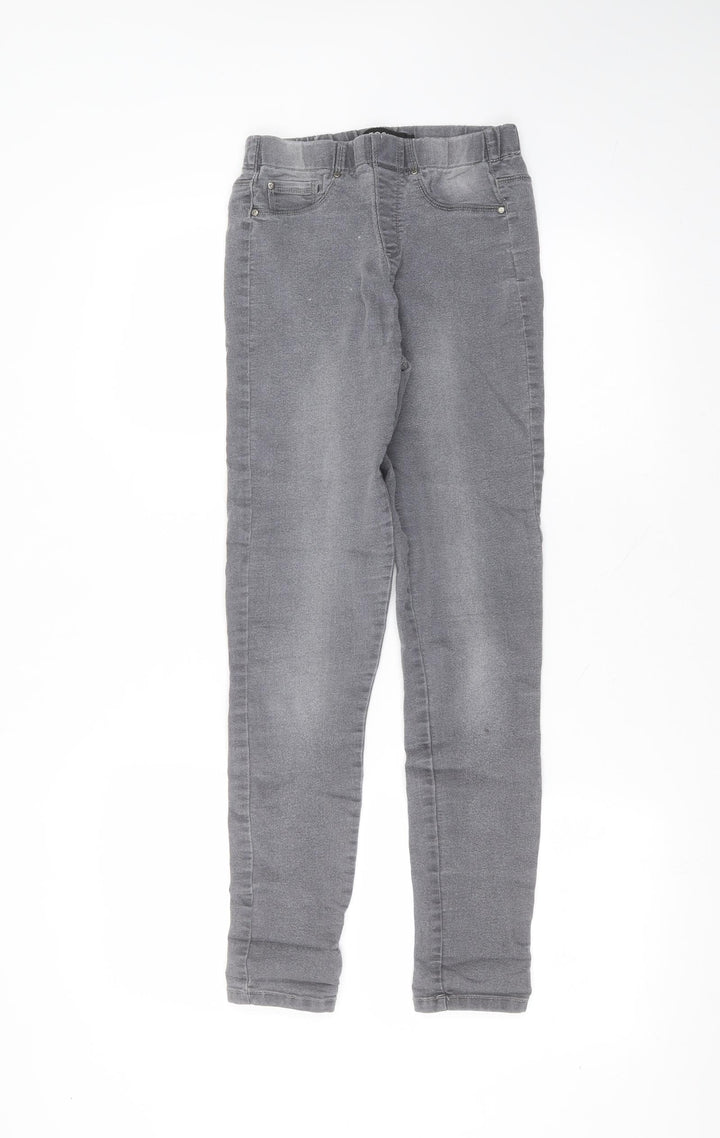Peacocks Womens Grey Cotton Skinny Jeans Size 8 L26 in Regular