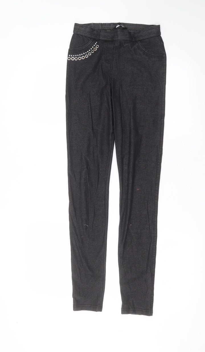 Select Womens Black Cotton Skinny Jeans Size 8 L30 in Regular
