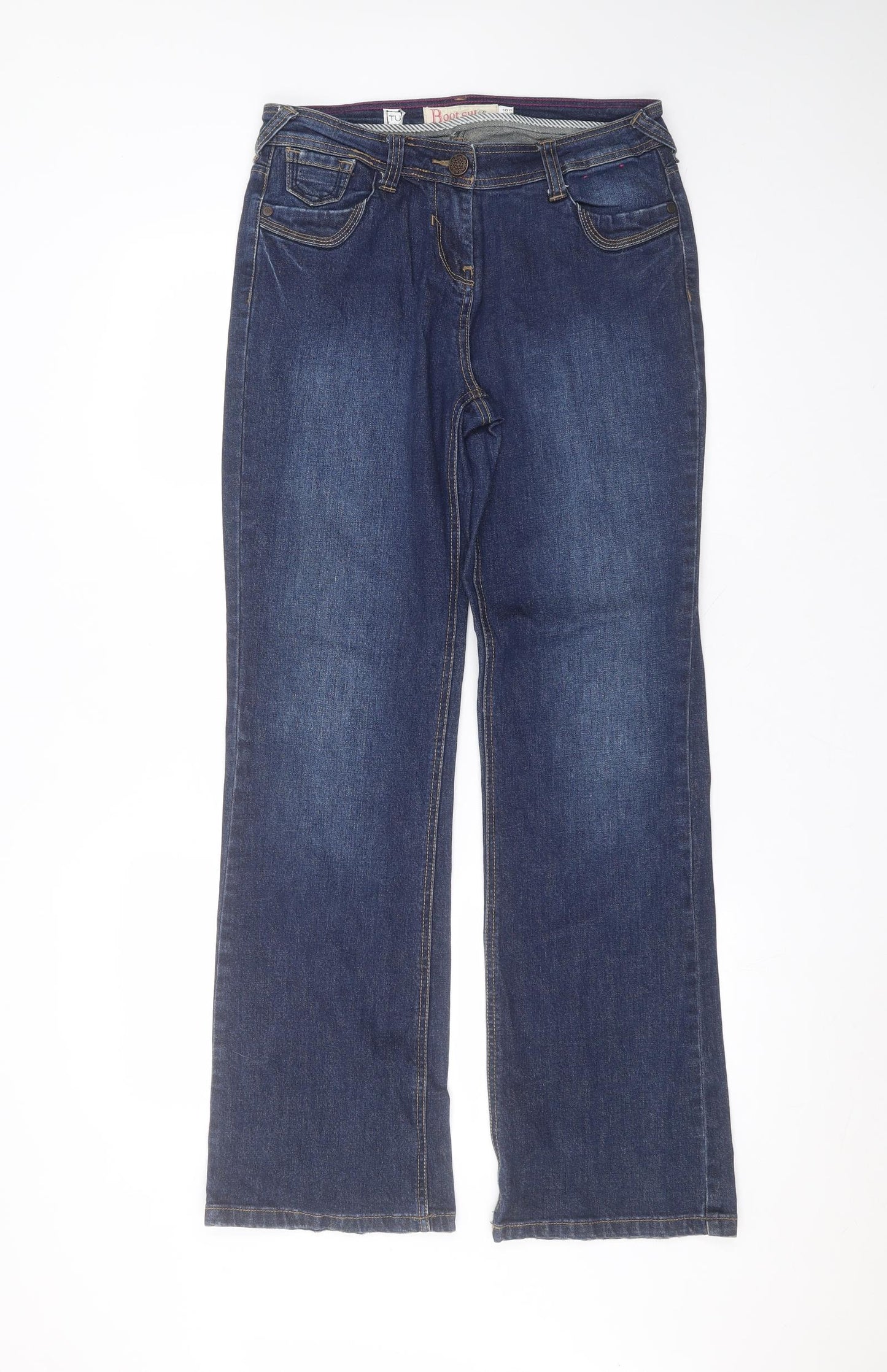 TU Womens Blue  Cotton Straight Jeans Size 10 L29 in Regular