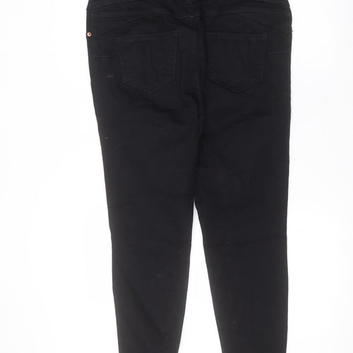 New Look Womens Black  Cotton Skinny Jeans Size 14 L28 in Regular