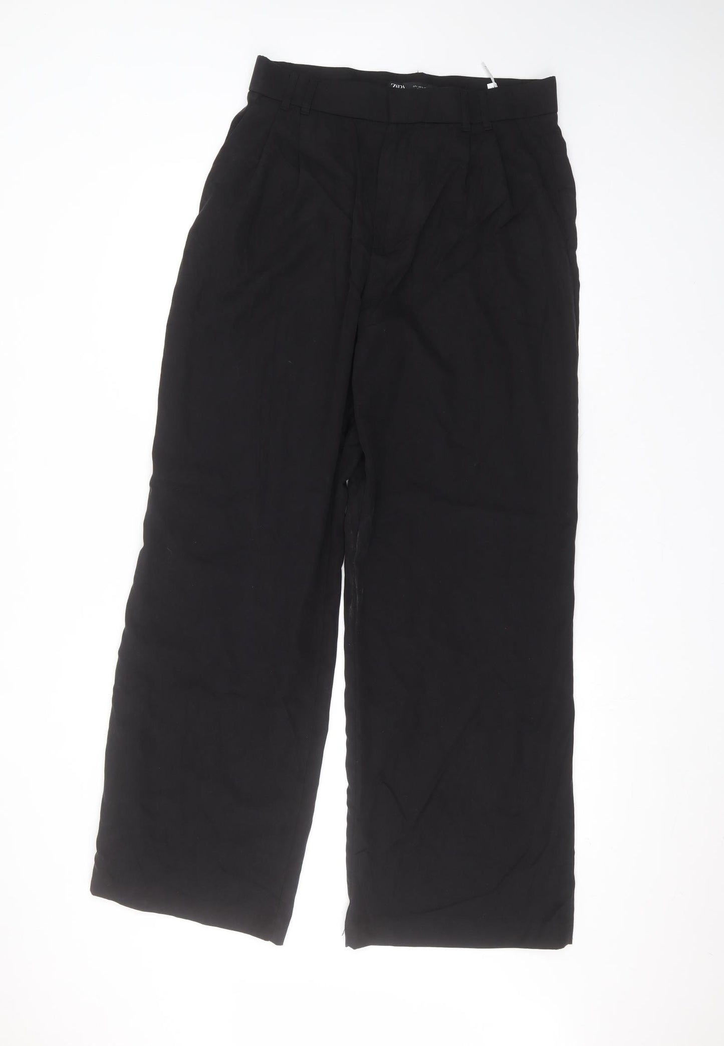 Zara Womens Black  Lyocell Trousers  Size L L27 in Regular