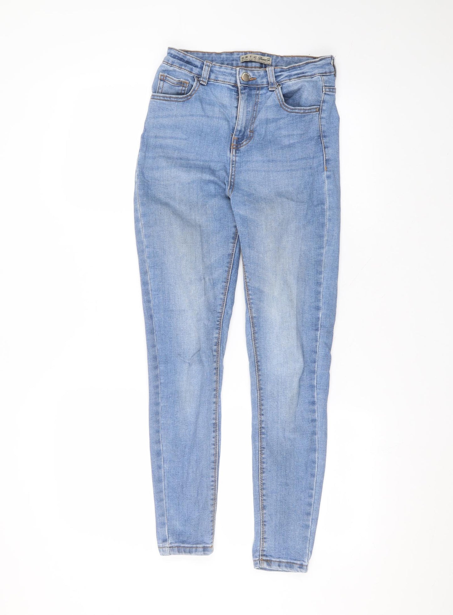 Denim & Co. Womens Blue  Cotton Skinny Jeans Size 10 L26 in Regular