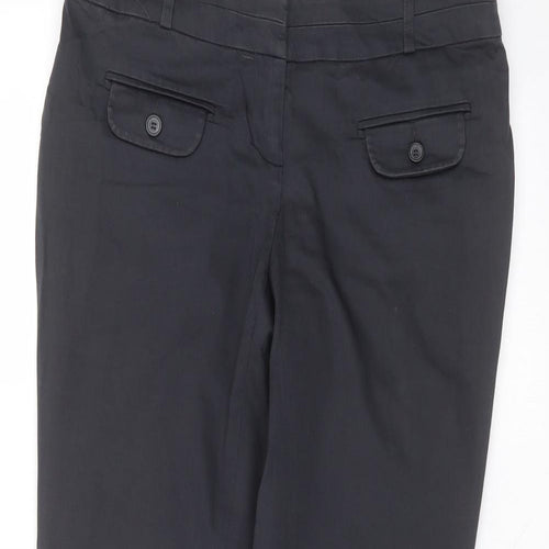 Marks and Spencer Womens Blue  Cotton Trousers  Size 12 L24 in Regular