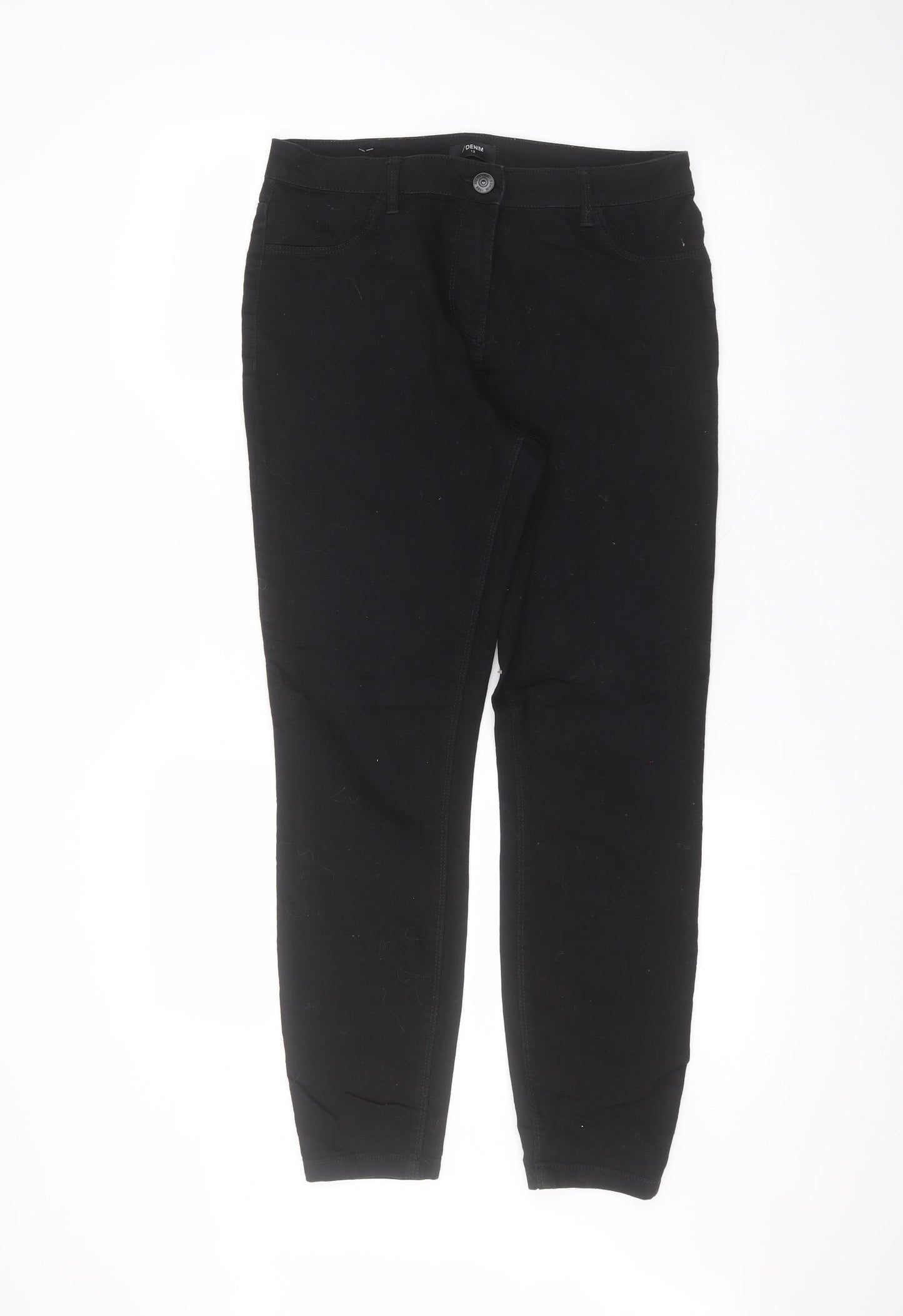 Matalan Womens Black  Cotton Skinny Jeans Size 12 L27 in Regular