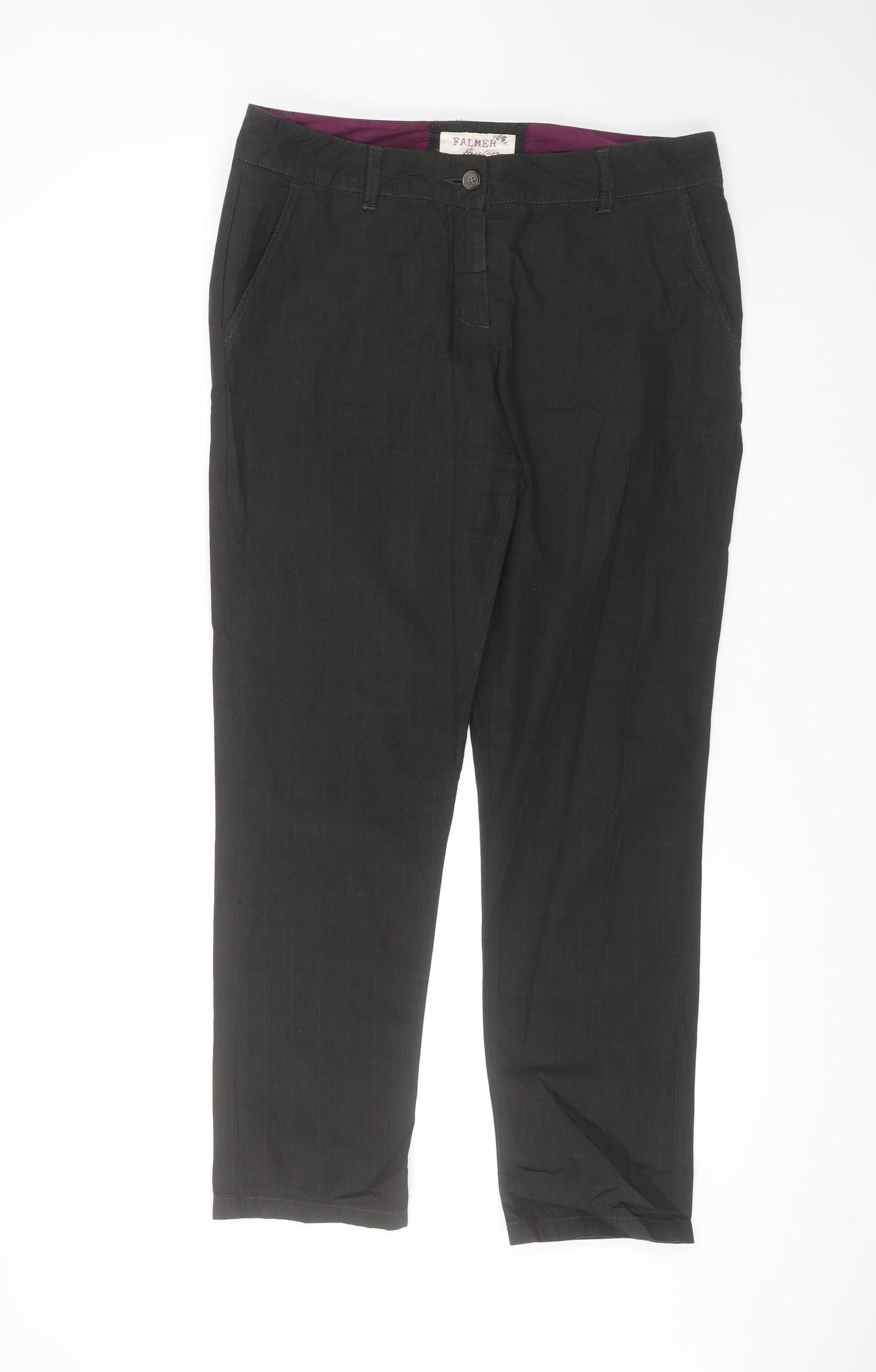 falmer Womens Green  Cotton Trousers  Size 14 L28 in Regular