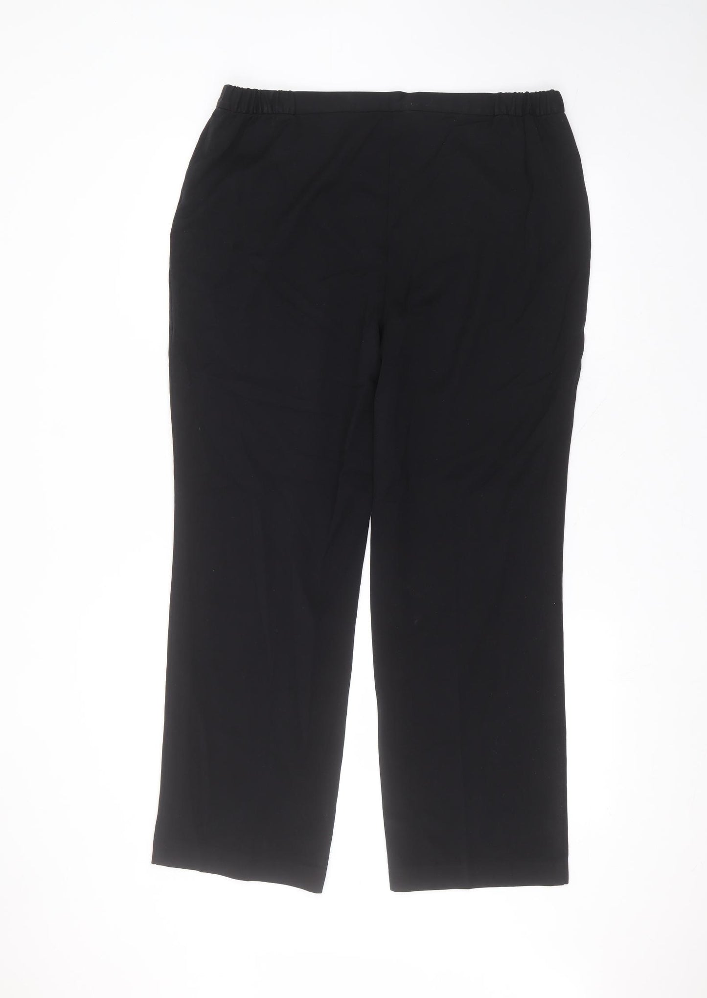 Marks and Spencer Womens Black  Viscose Trousers  Size 16 L28 in Regular