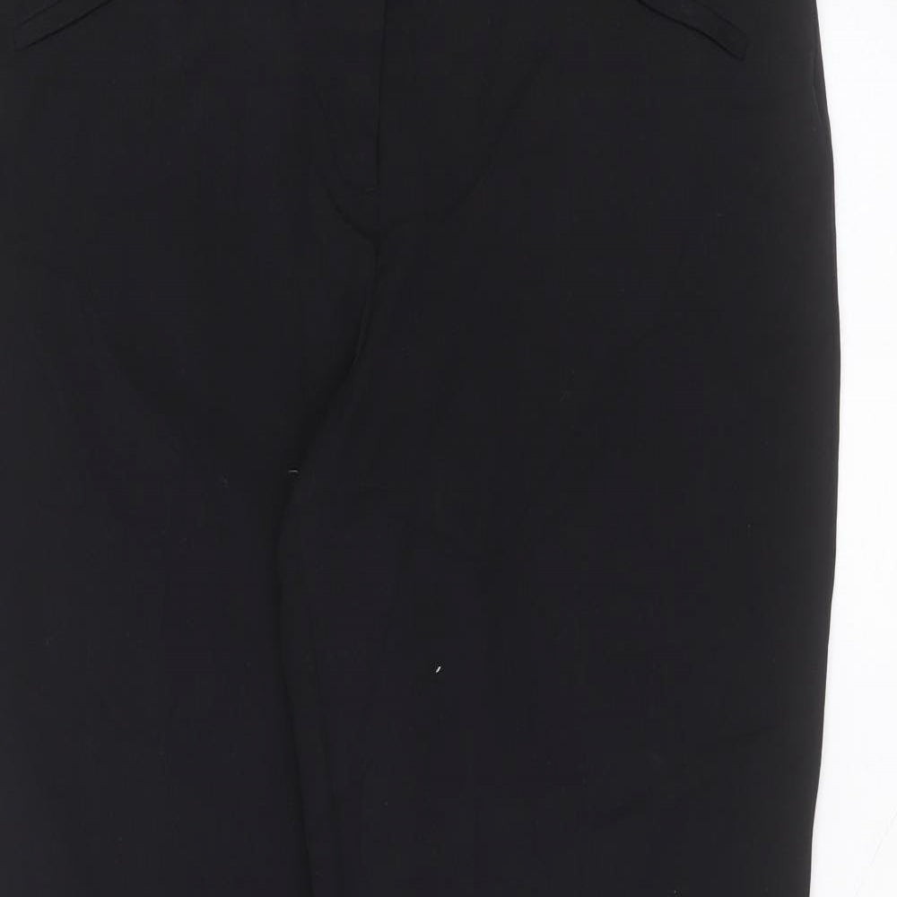 Marks and Spencer Womens Black  Viscose Trousers  Size 16 L28 in Regular