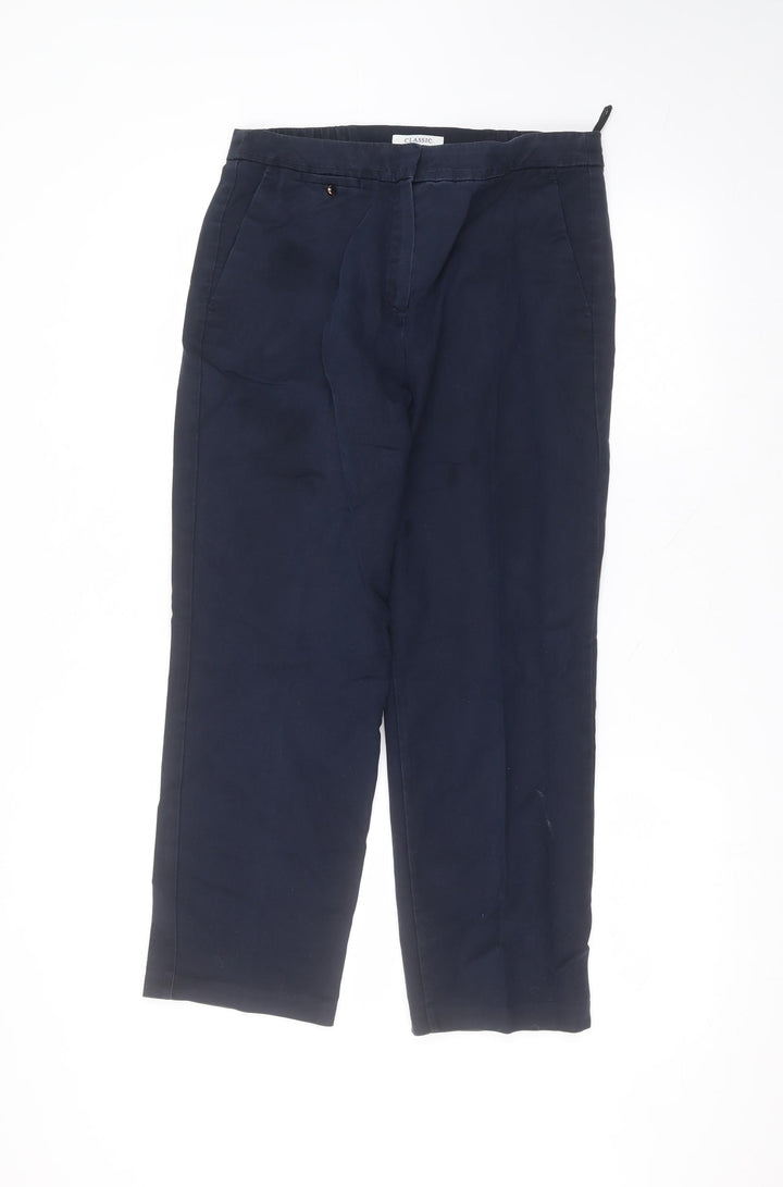 Marks and Spencer Womens Blue Cotton Straight Jeans Size 10 L25 in Regular