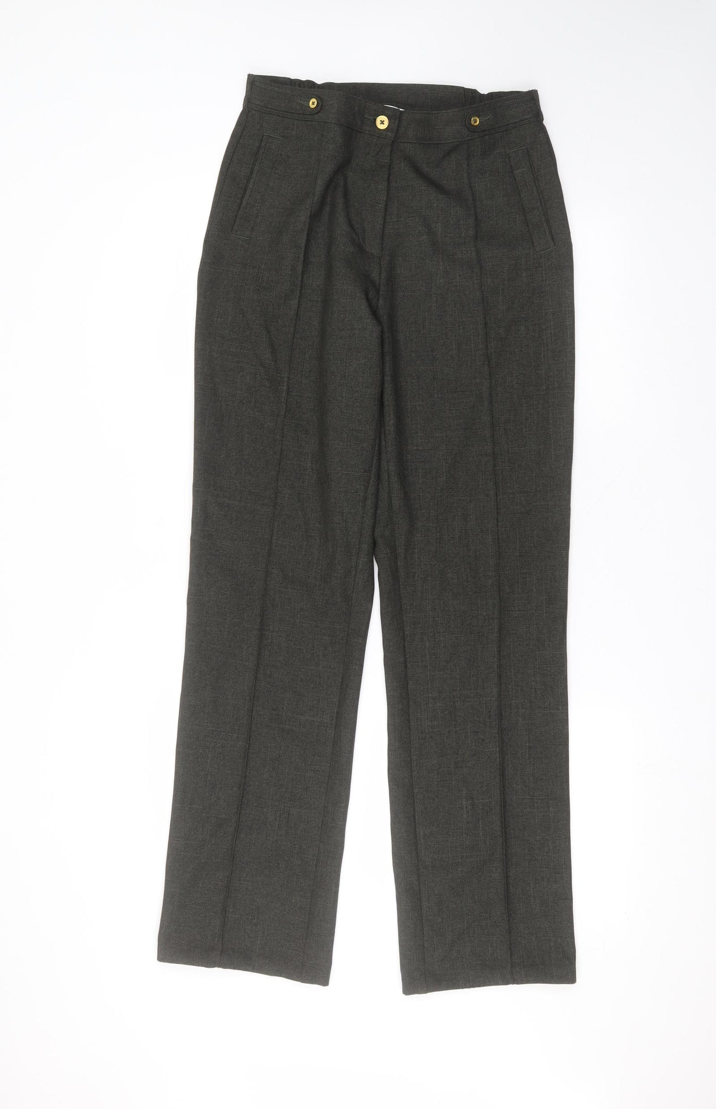 Marks and Spencer Womens Green  Polyester Trousers  Size 10 L29 in Regular