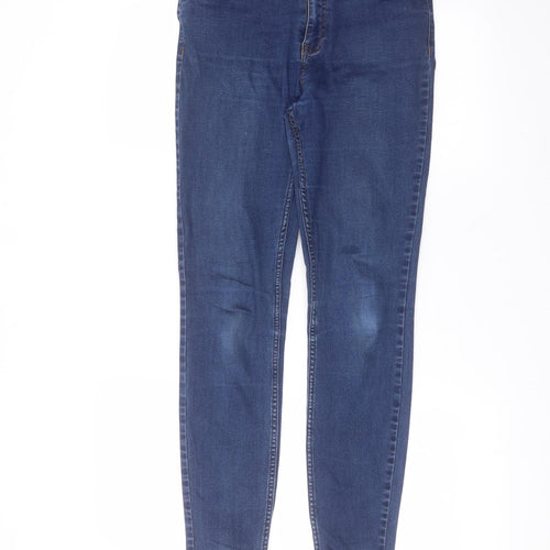 New Look Womens Blue  Cotton Skinny Jeans Size 12 L27 in Regular