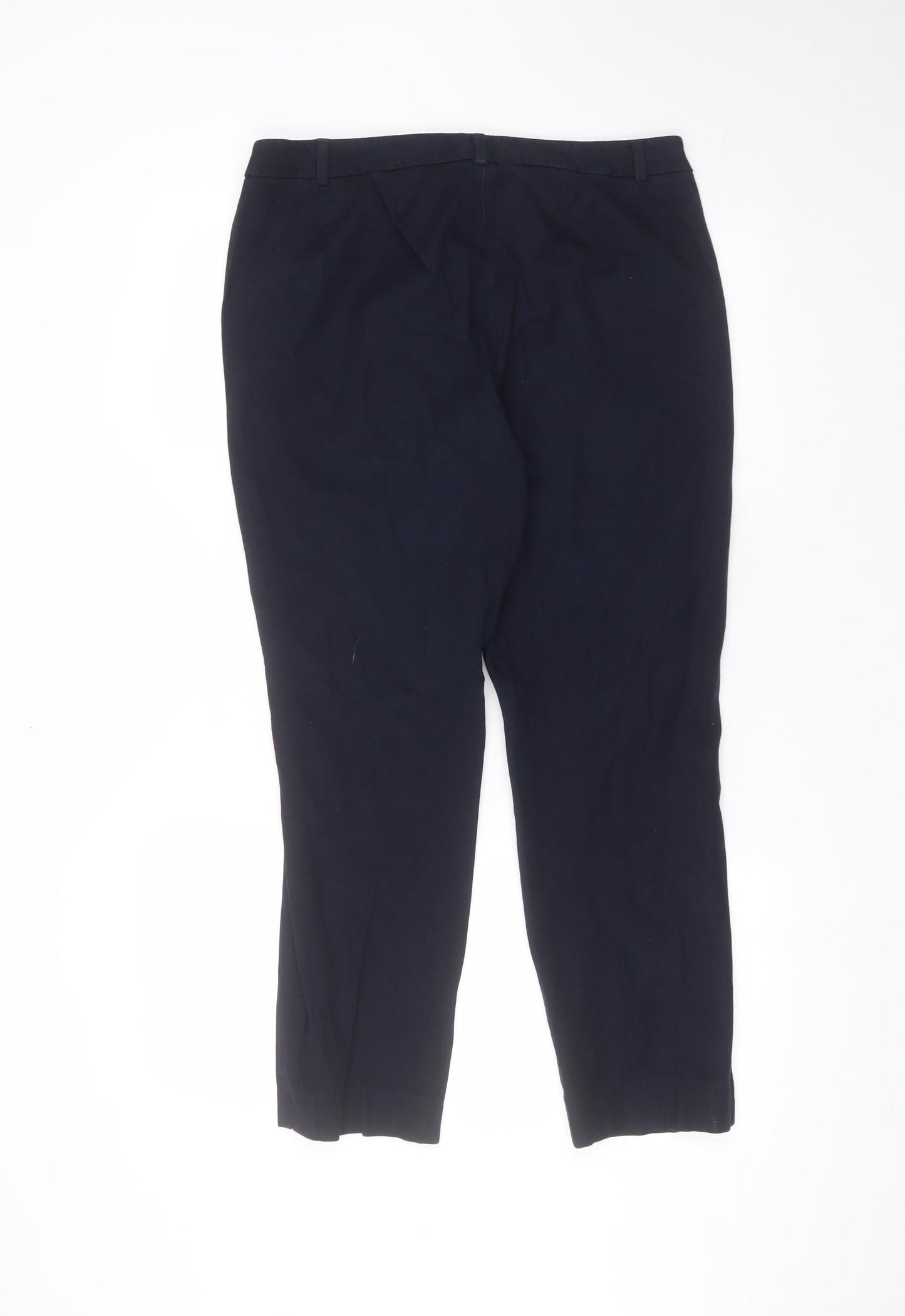 Marks and Spencer Womens Blue  Viscose Trousers  Size 14 L24 in Regular