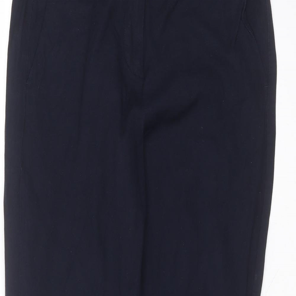 Marks and Spencer Womens Blue  Viscose Trousers  Size 14 L24 in Regular