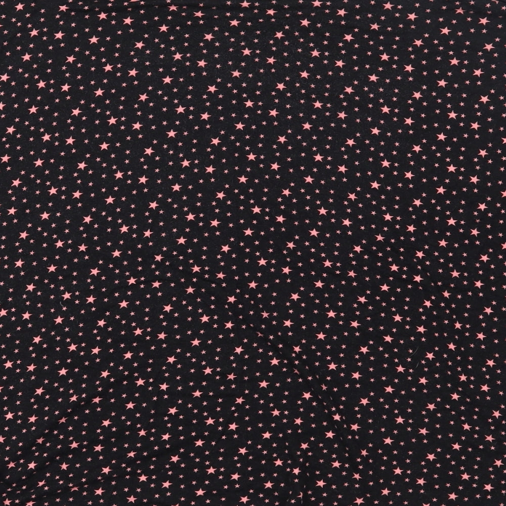 George Womens Black  Viscose Basic T-Shirt Size 20 Round Neck - Pink Star Print