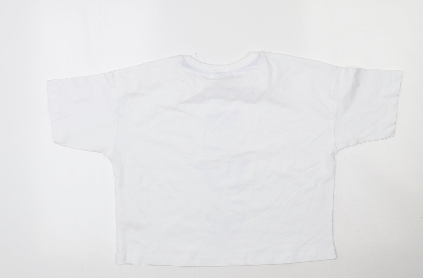 George Girls White  100% Cotton Basic T-Shirt Size 11-12 Years Round Neck Pullover - Butterfly Print