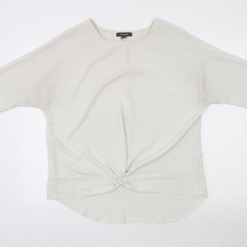 Primark Womens Beige  Polyester Basic Blouse Size 14 Round Neck
