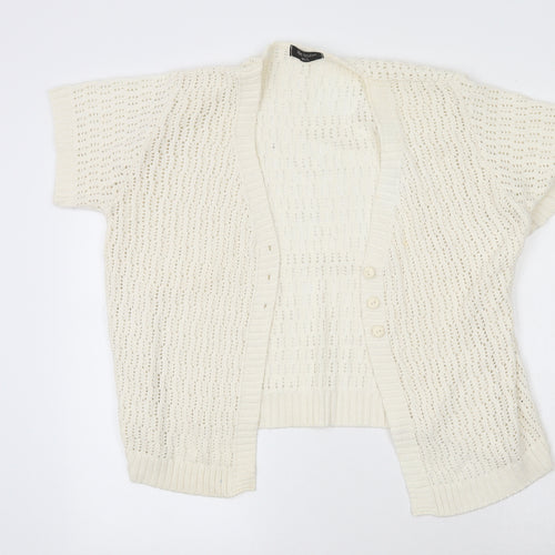 ELLIE LOUISE Womens Beige   Cotton Cardigan Jumper Size M
