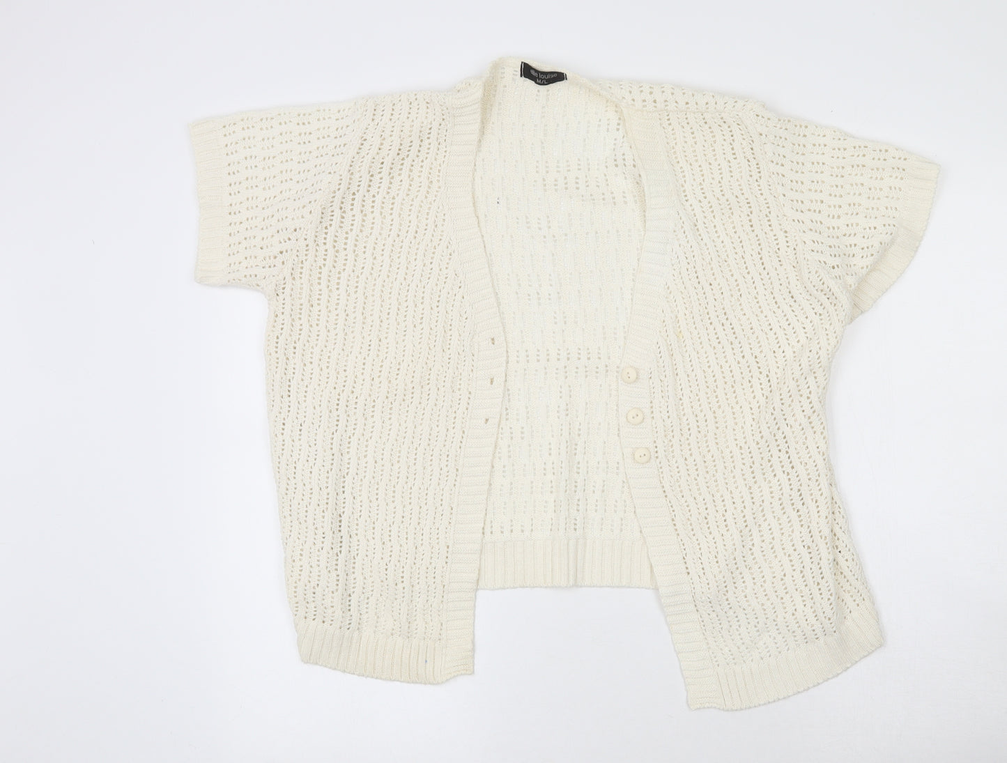 ELLIE LOUISE Womens Beige   Cotton Cardigan Jumper Size M