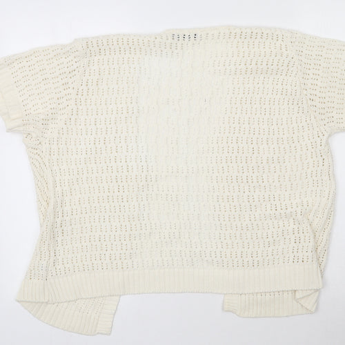 ELLIE LOUISE Womens Beige   Cotton Cardigan Jumper Size M