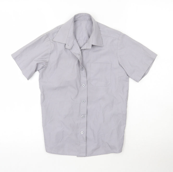 George Boys Grey  Polyester Basic Button-Up Size 7-8 Years Collared Button