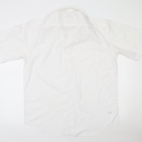 Marks and Spencer Womens White  Polyester Basic Button-Up Size 16 Collared