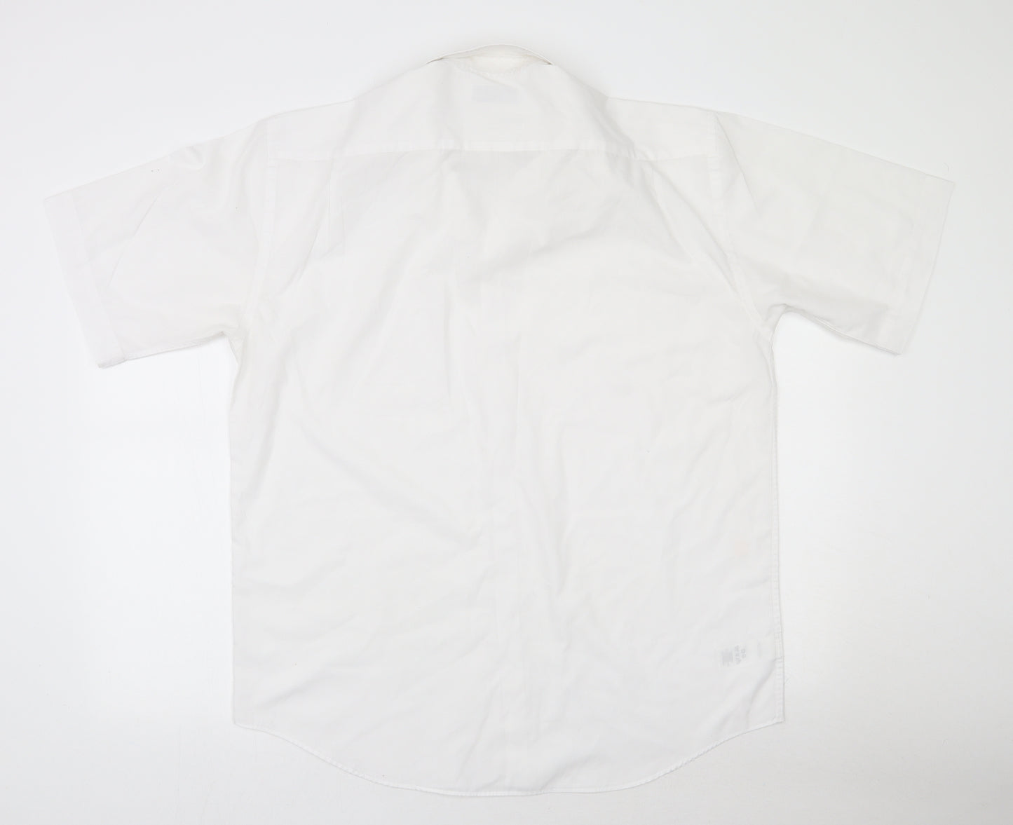 Marks and Spencer Womens White  Polyester Basic Button-Up Size 16 Collared