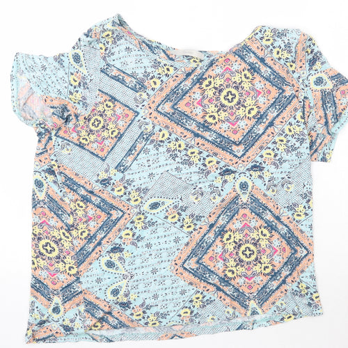 George Womens Multicoloured Floral Viscose Basic T-Shirt Size 18 Round Neck