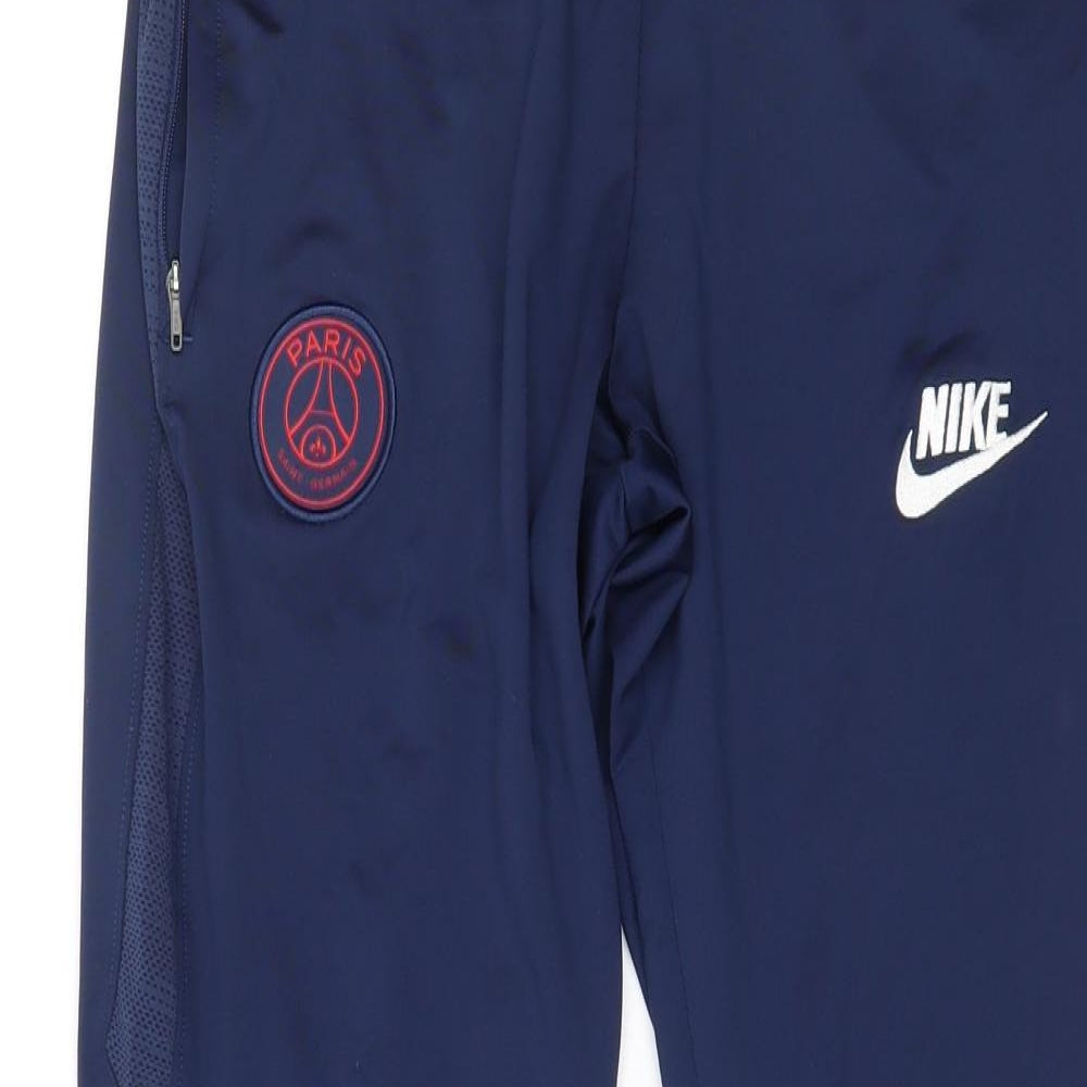 Nike Mens Blue  Polyester Track Pants Leggings Size S L26 in Regular Drawstring - Paris Print
