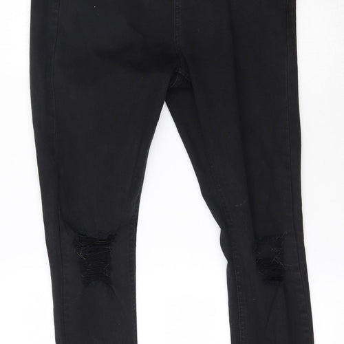 Hera Womens Black  Cotton Skinny Jeans Size S L28 in Regular Zip