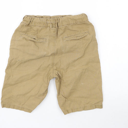 Marks and Spencer Boys Beige  Flax Chino Shorts Size 8-9 Years  Regular Drawstring