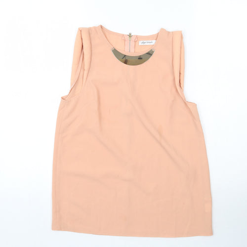 Paper Scissors Womens Pink  Polyester Basic Tank Size 8 Round Neck - Necklace Attached