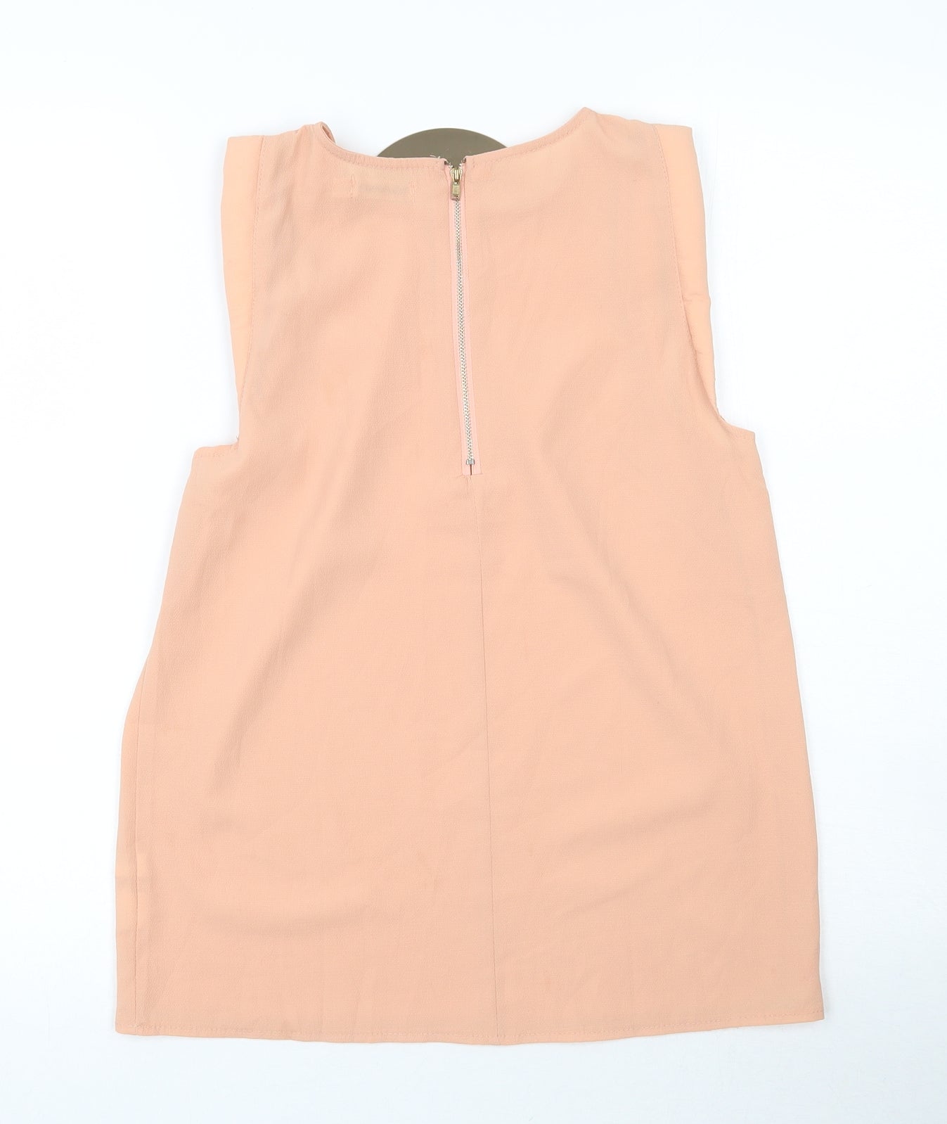 Paper Scissors Womens Pink  Polyester Basic Tank Size 8 Round Neck - Necklace Attached