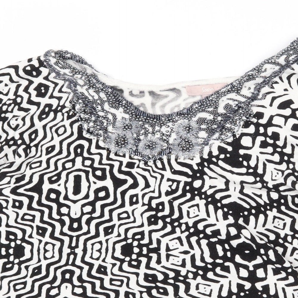 Soon Womens Multicoloured V-Neck Argyle/Diamond Viscose Pullover Jumper Size 20