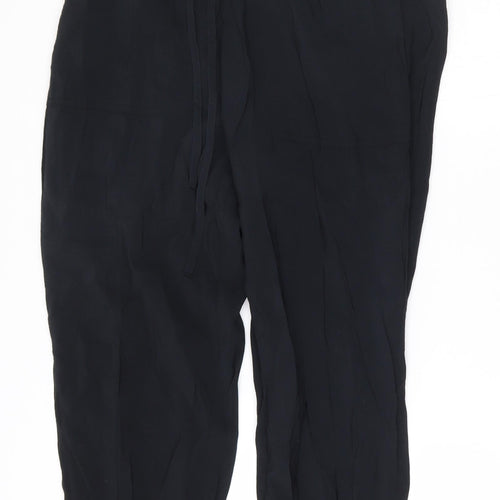 Zara Womens Black  Modal Trousers  Size S L25 in Regular Drawstring