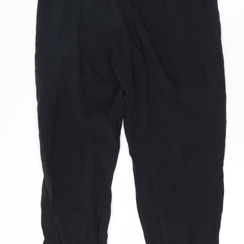 Zara Womens Black  Modal Trousers  Size S L25 in Regular Drawstring