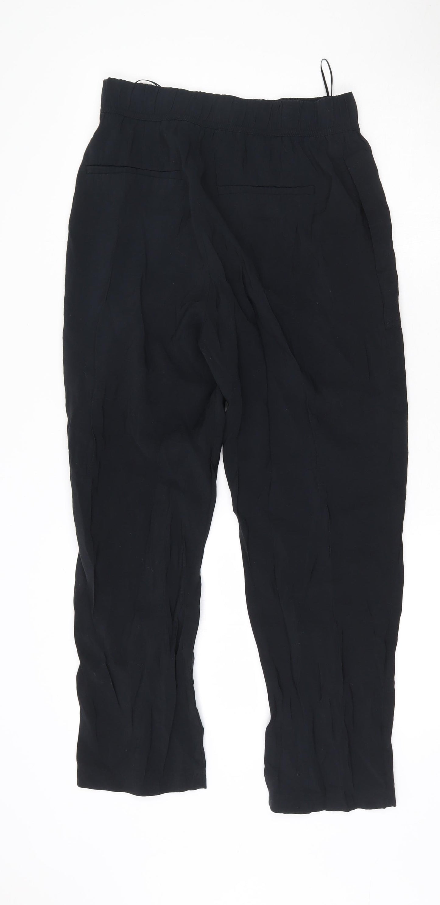 Zara Womens Black  Modal Trousers  Size S L25 in Regular Drawstring