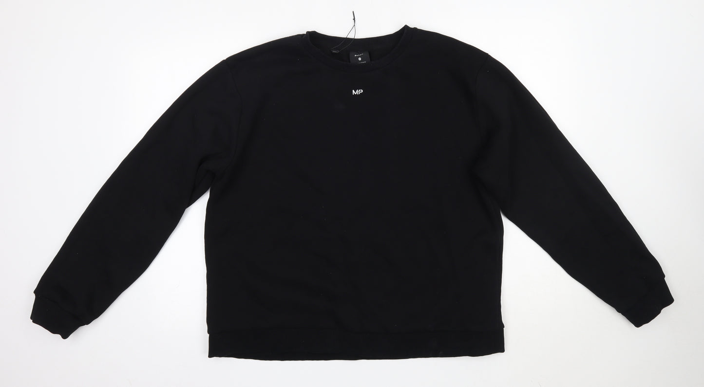 MP Mens Black Round Neck  Cotton Pullover Jumper Size 2XL