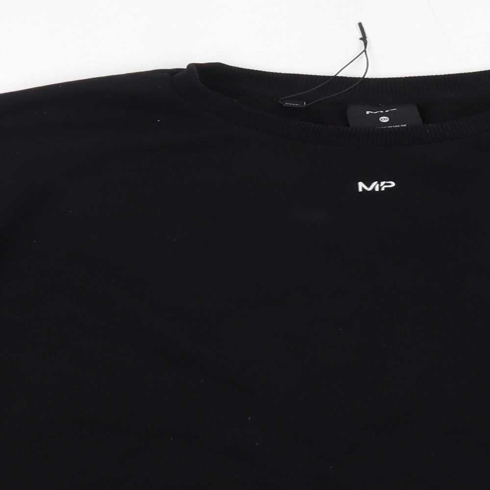 MP Mens Black Round Neck  Cotton Pullover Jumper Size 2XL