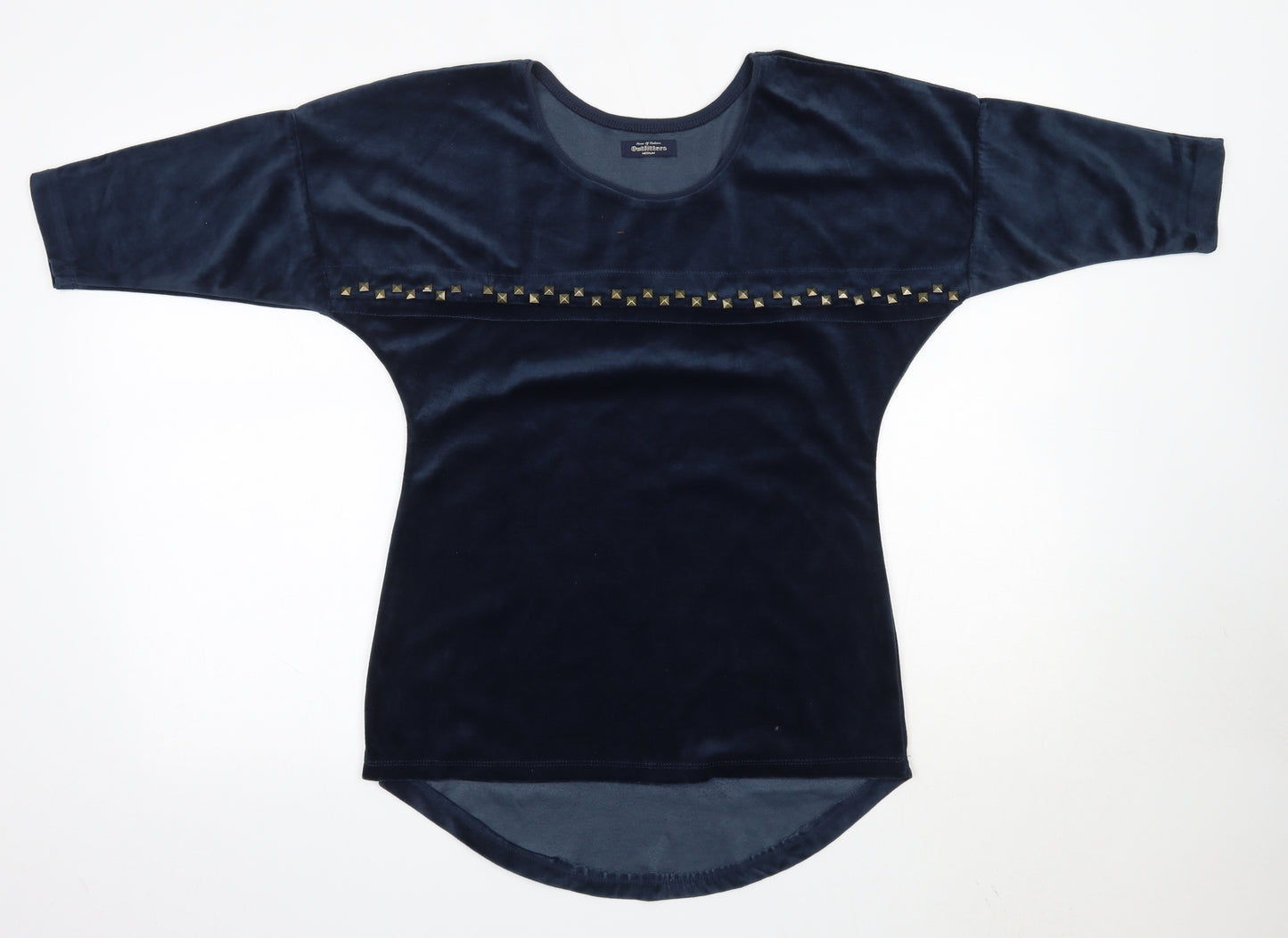 House of Fashion Womens Blue Round Neck  Polyester Pullover Jumper Size M
