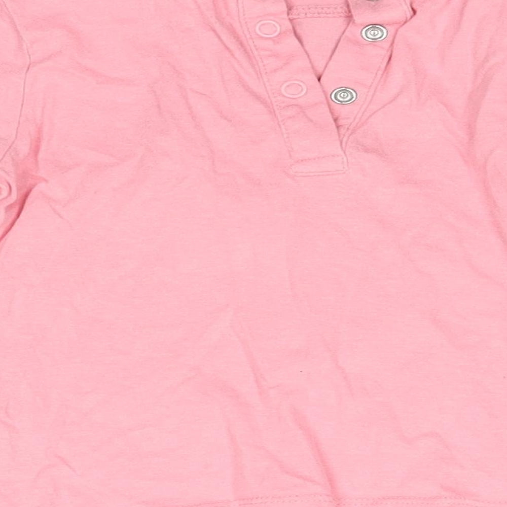 Mothercare Baby Pink  100% Cotton Basic Blouse Size 18-24 Months Round Neck