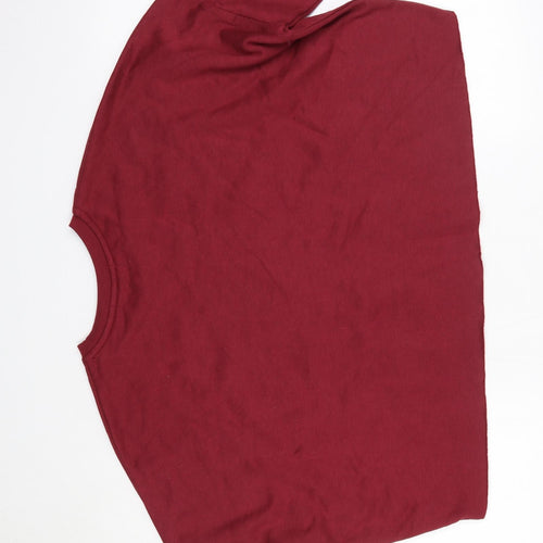 Primark Womens Red Round Neck  Polyester Pullover Jumper Size L