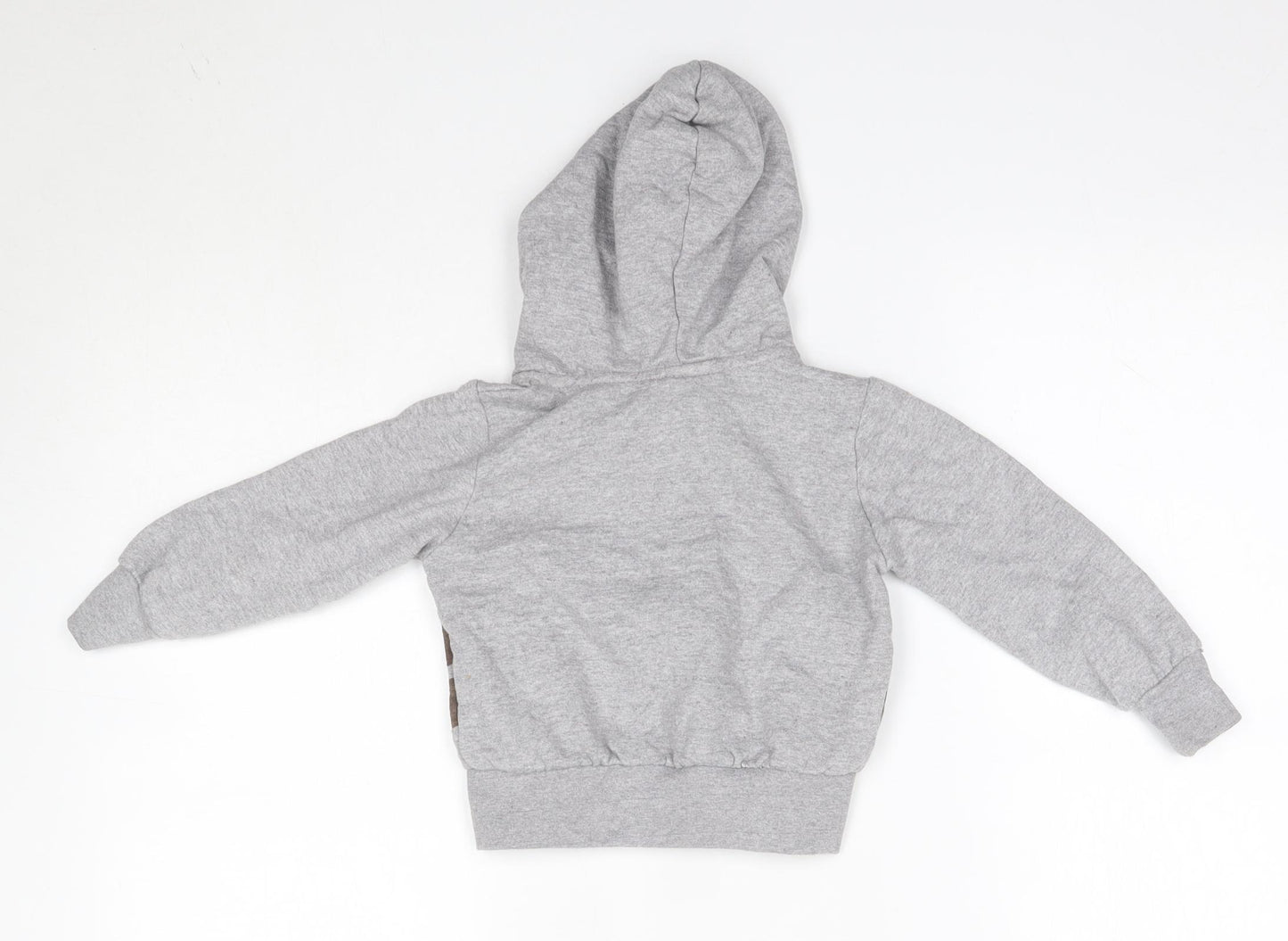 Hullabaloo Boys Grey  Cotton Full Zip Hoodie Size 2-3 Years