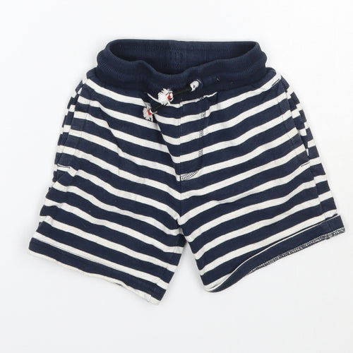 Nutmeg Baby Blue Striped 100% Cotton Cropped Trousers Size 18-24 Months