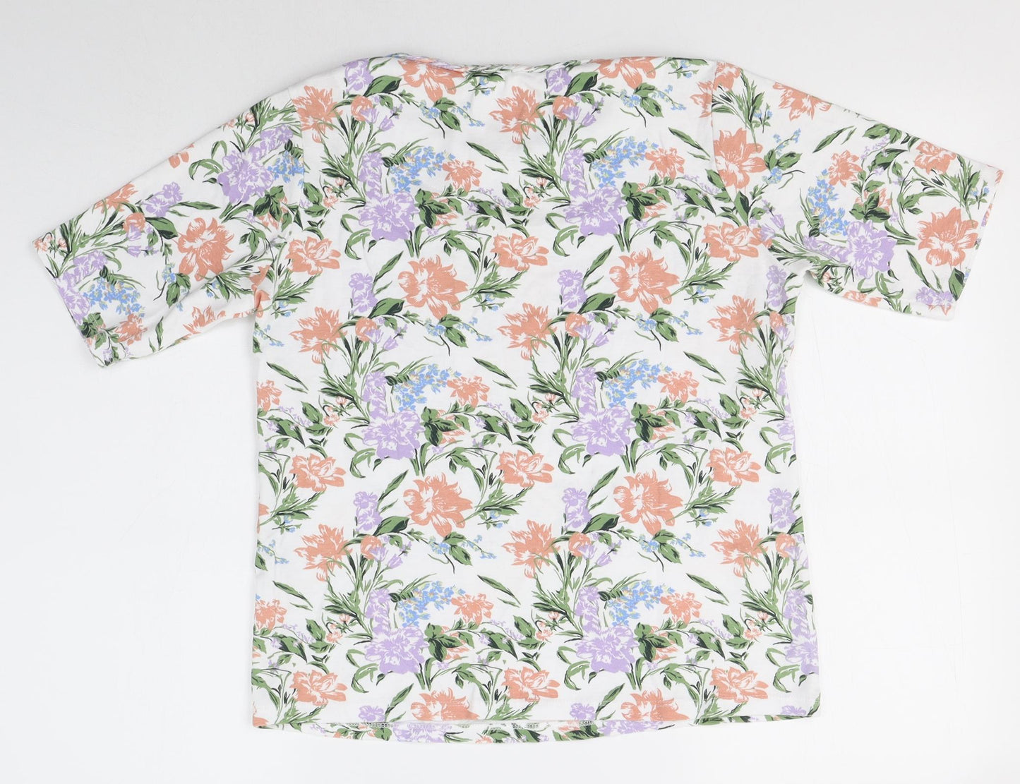 Arista Womens Multicoloured Floral 100% Cotton Basic T-Shirt Size 10 Round Neck