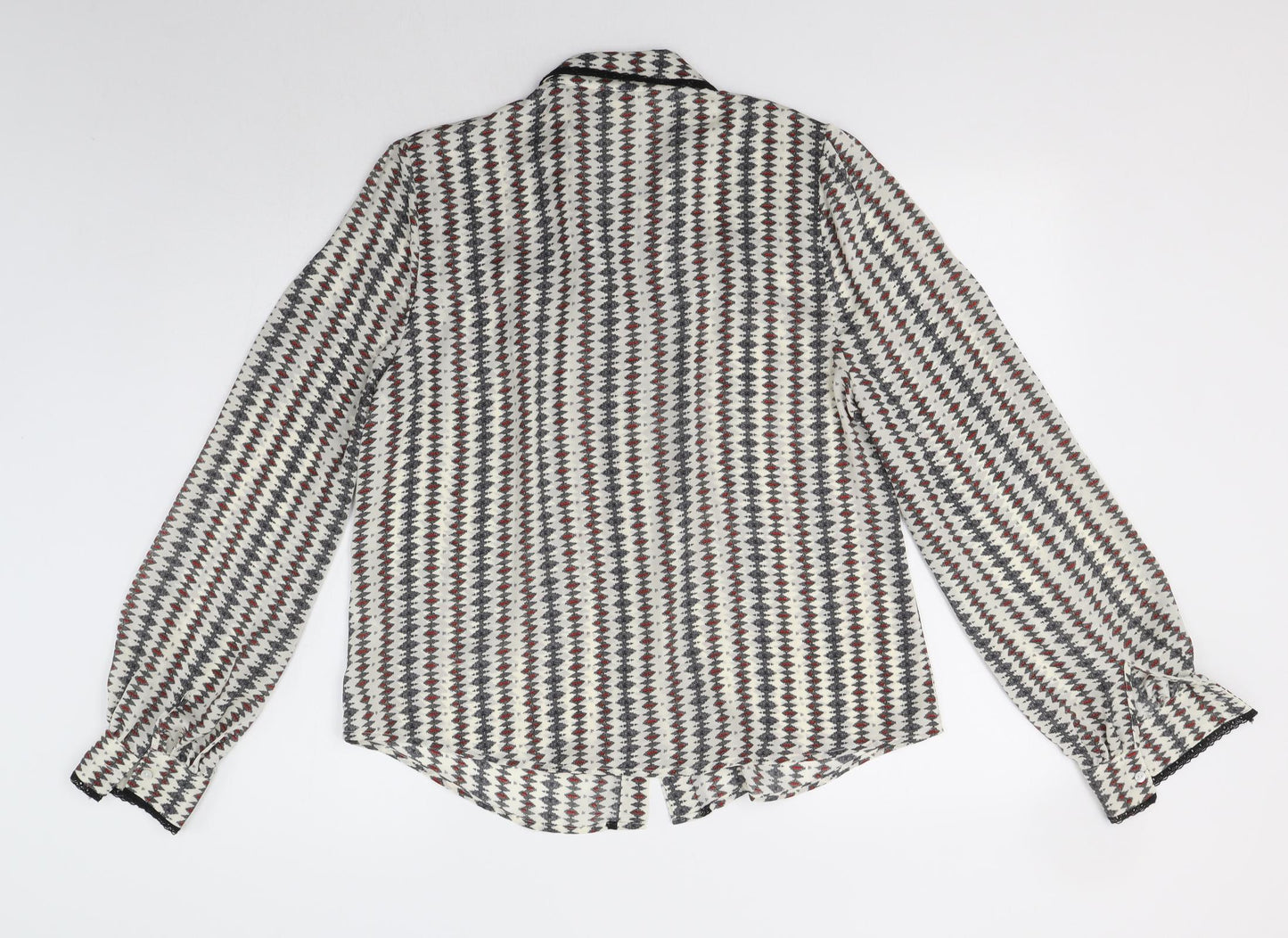 Somerset Womens Multicoloured  Polyester Basic Button-Up Size 14 Collared - Alice Temperley