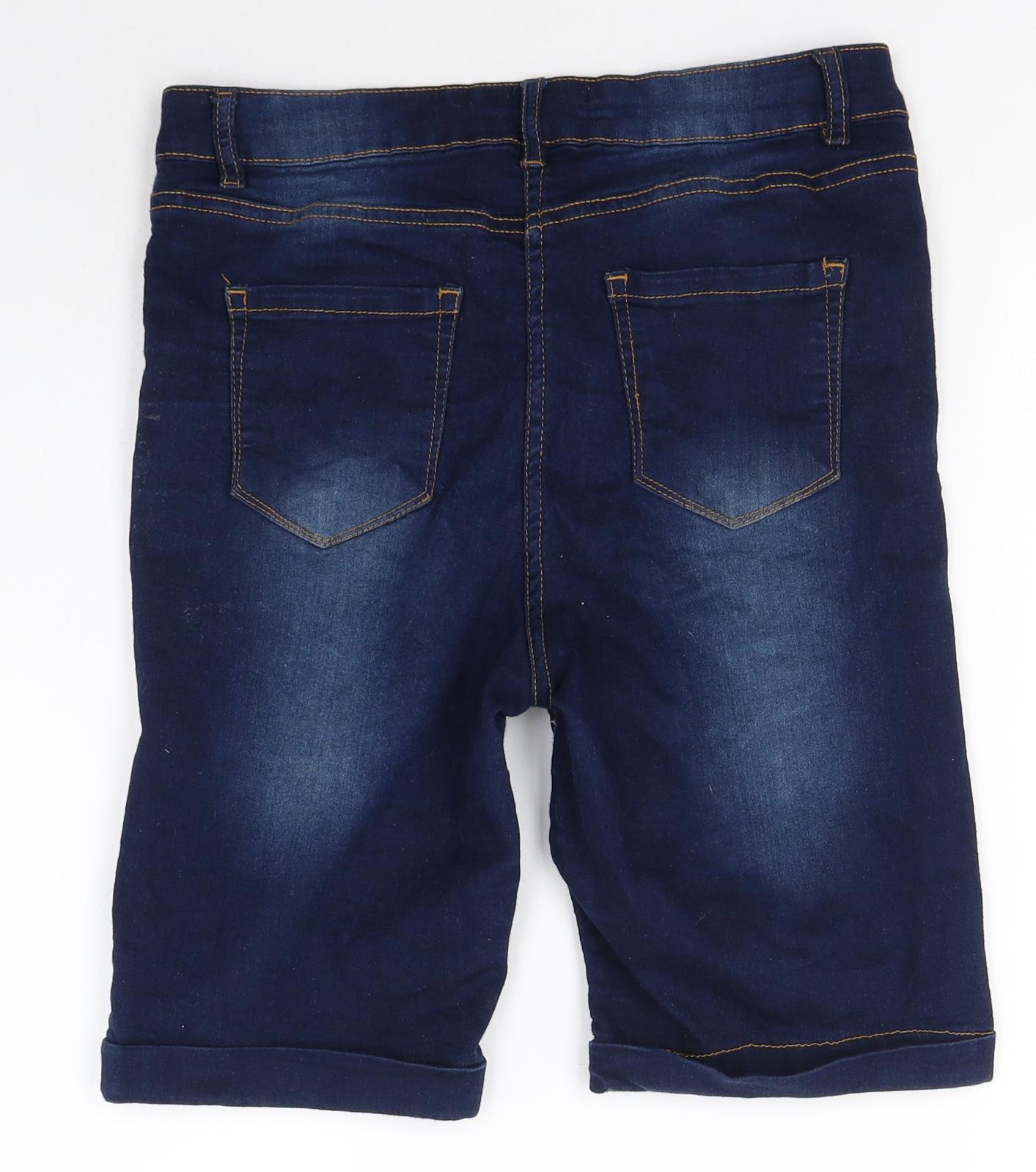 Pep & Co Womens Blue  Cotton Chino Shorts Size 12  Regular