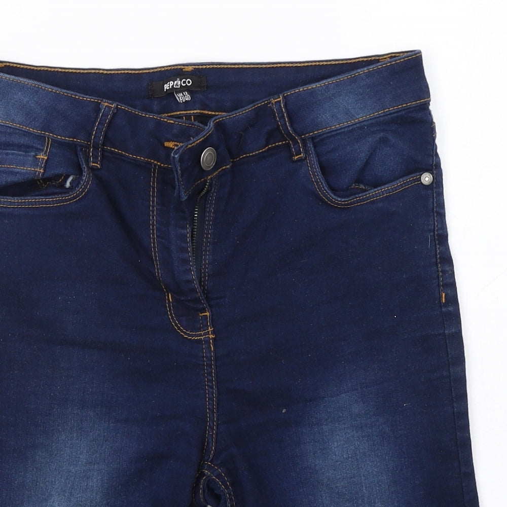 Pep & Co Womens Blue  Cotton Chino Shorts Size 12  Regular
